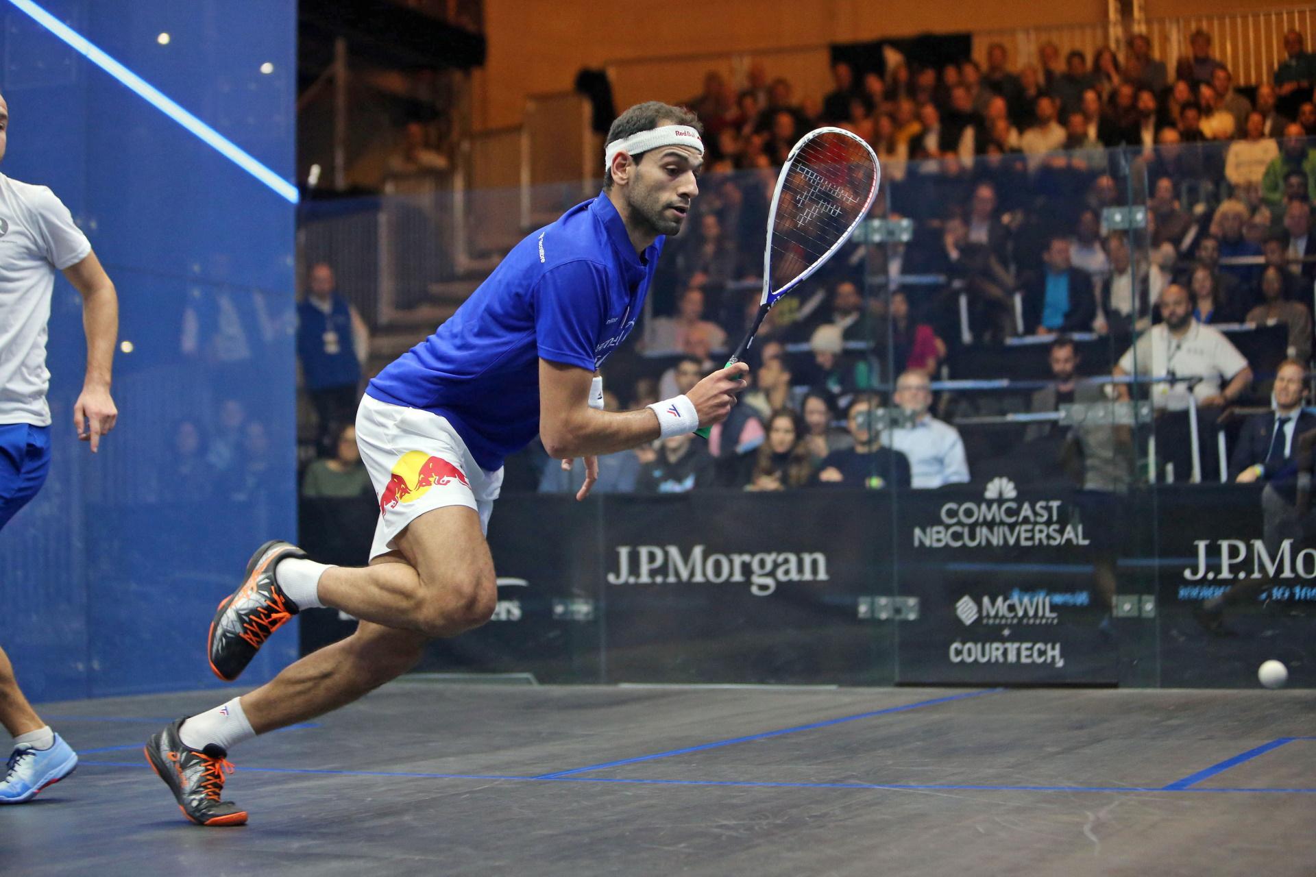 Mohamed el Shorbagy a Tecnifibre Dynergy VP squash húrt használja.